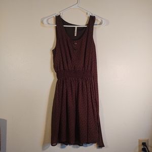 🌈 3/$25 Brown printed cinched waist dress